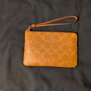 Coach Brown Wristlet with Strap